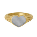 Heart Signet Ring — Engravable Stainless Steel Gold Plate