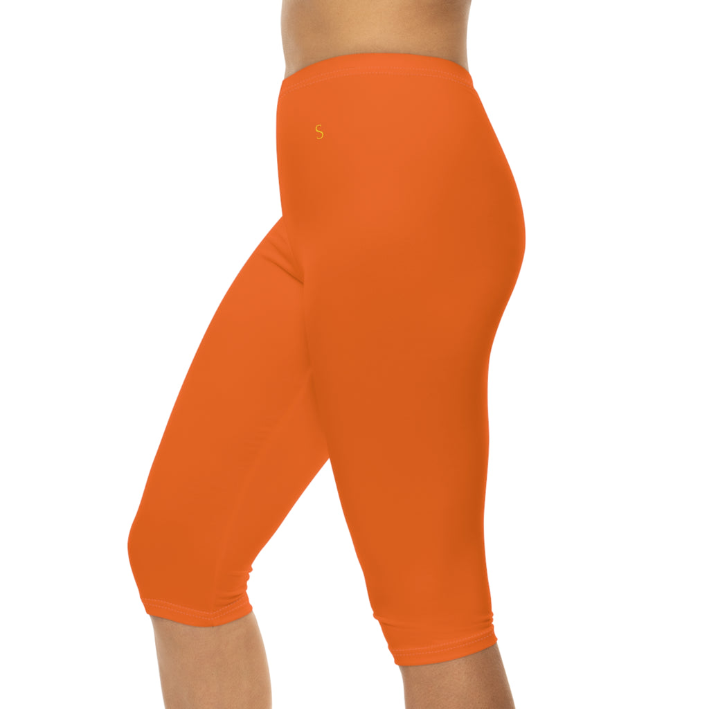 Tangerine Pop Capri Leggings — E'LAN Collection